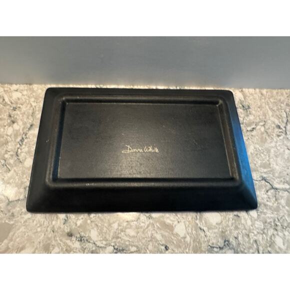 Vintage Donna White Bicycle ‘Enjoy the Ride’ Coin Key Wood Tray Rustic Farmhouse - Picture 3 of 5